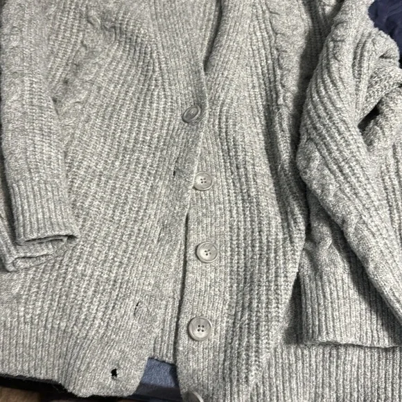 Universal Thread Gray Cable Knit Cardigan Sweater - Picture 3 of 3